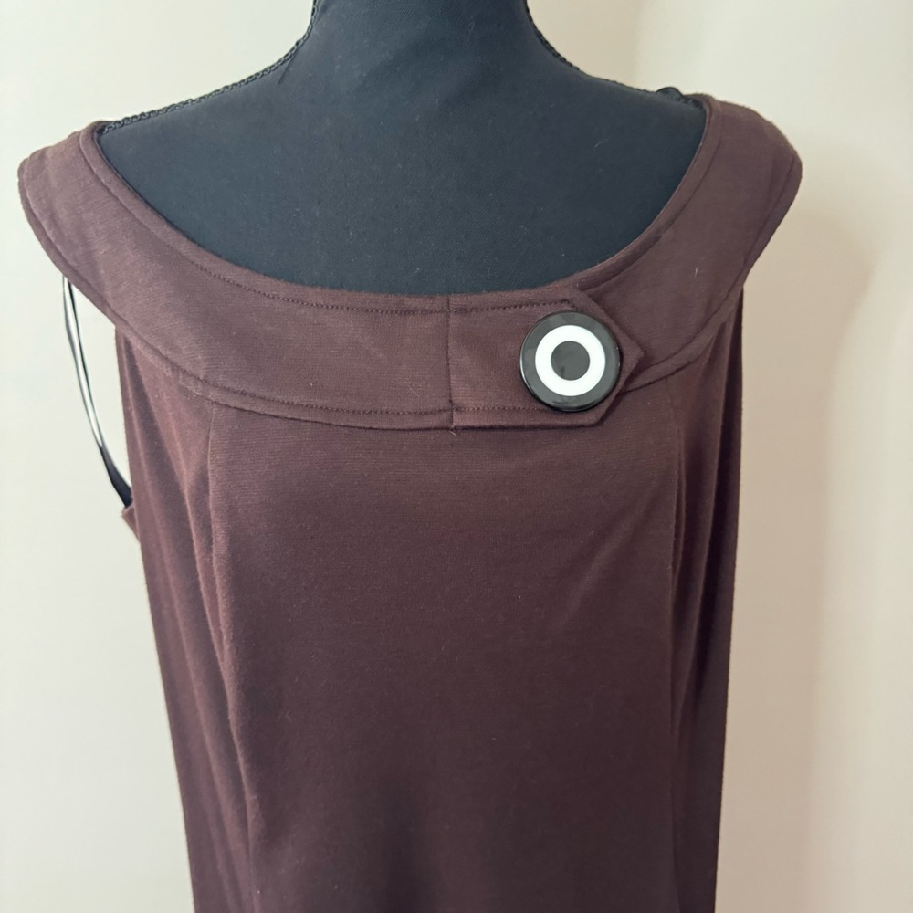 Mod Karin Stevens Brown Button Collar Dress - Picture 4 of 8